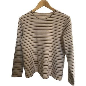 Northern Reflections Brown Neutral Striped Long Sleeved Top